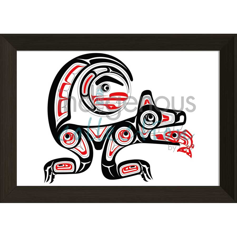 Wolf, Moon & Salmon by artist Eric Parnell - Haida. Indigenous Collection