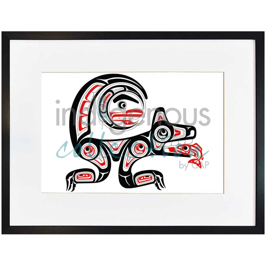 Wolf, Moon & Salmon by artist Eric Parnell - Haida. Indigenous Collection