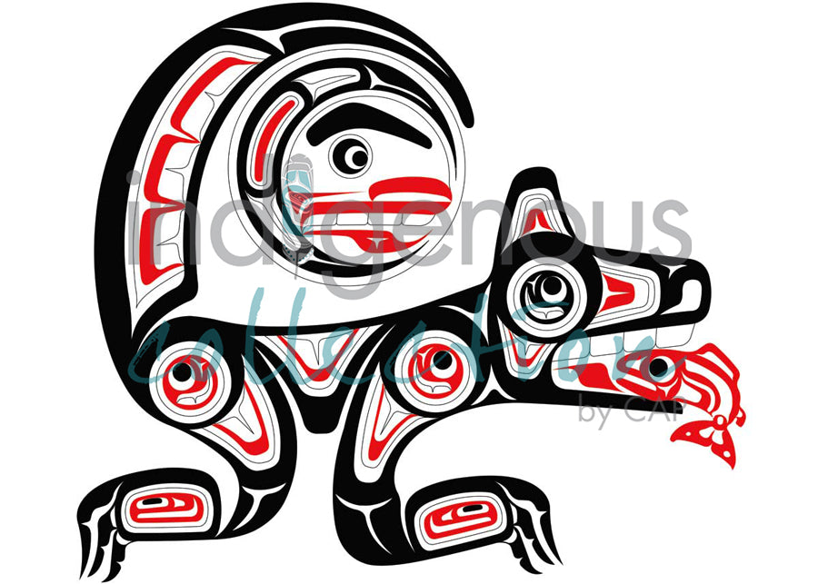 Wolf, Moon & Salmon by artist Eric Parnell