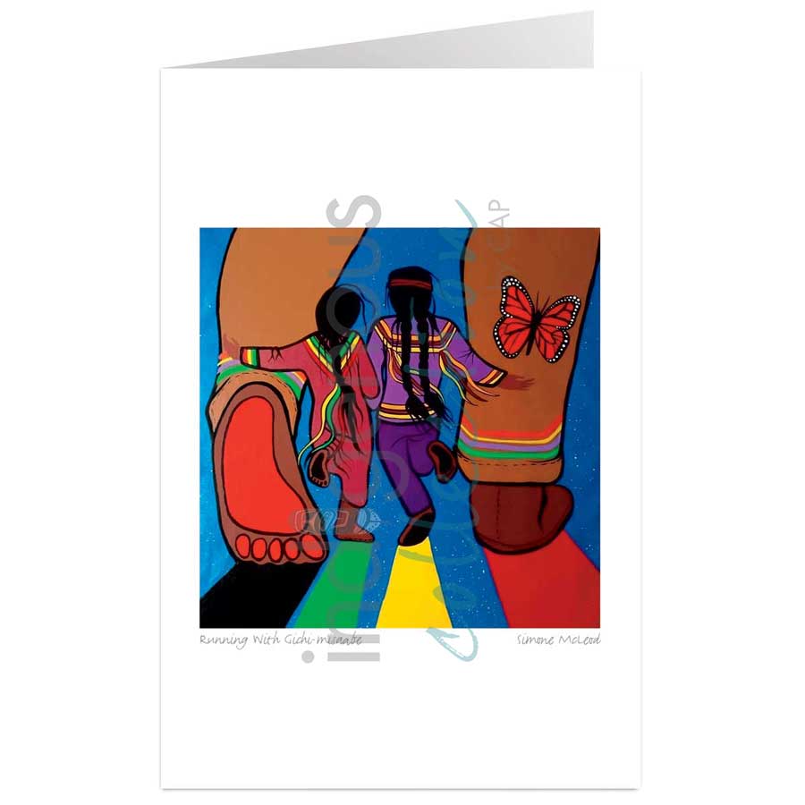 Running With Gichi-misaabe¬† by artist Simone McLeod