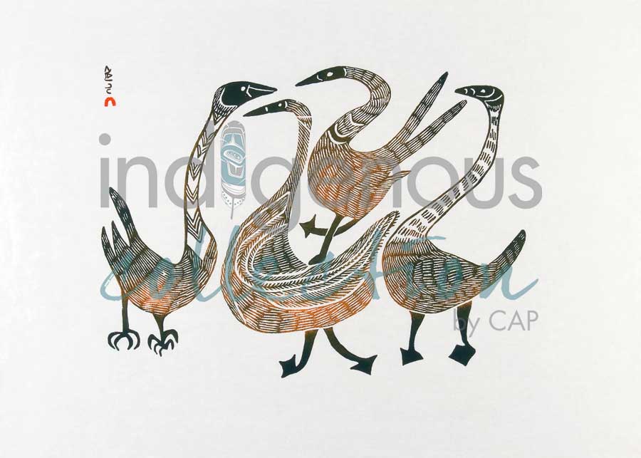 Dancing Birds by artist Pitseolak Ashoona