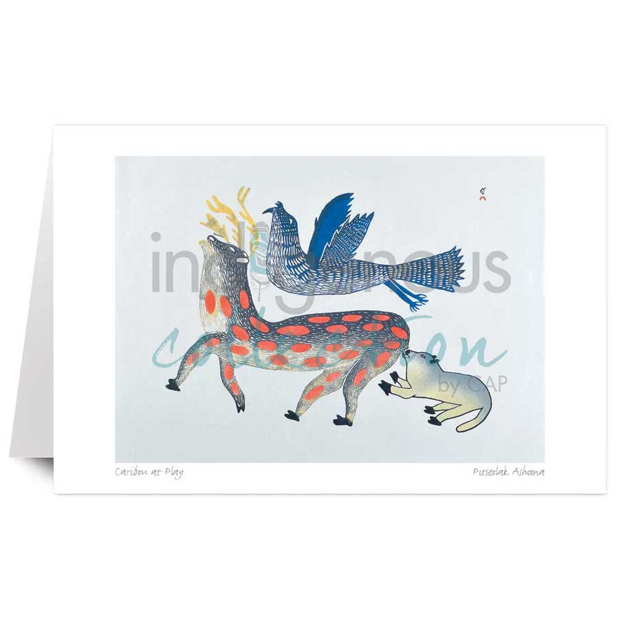 Caribou at Play by artist Pitseolak Ashoona