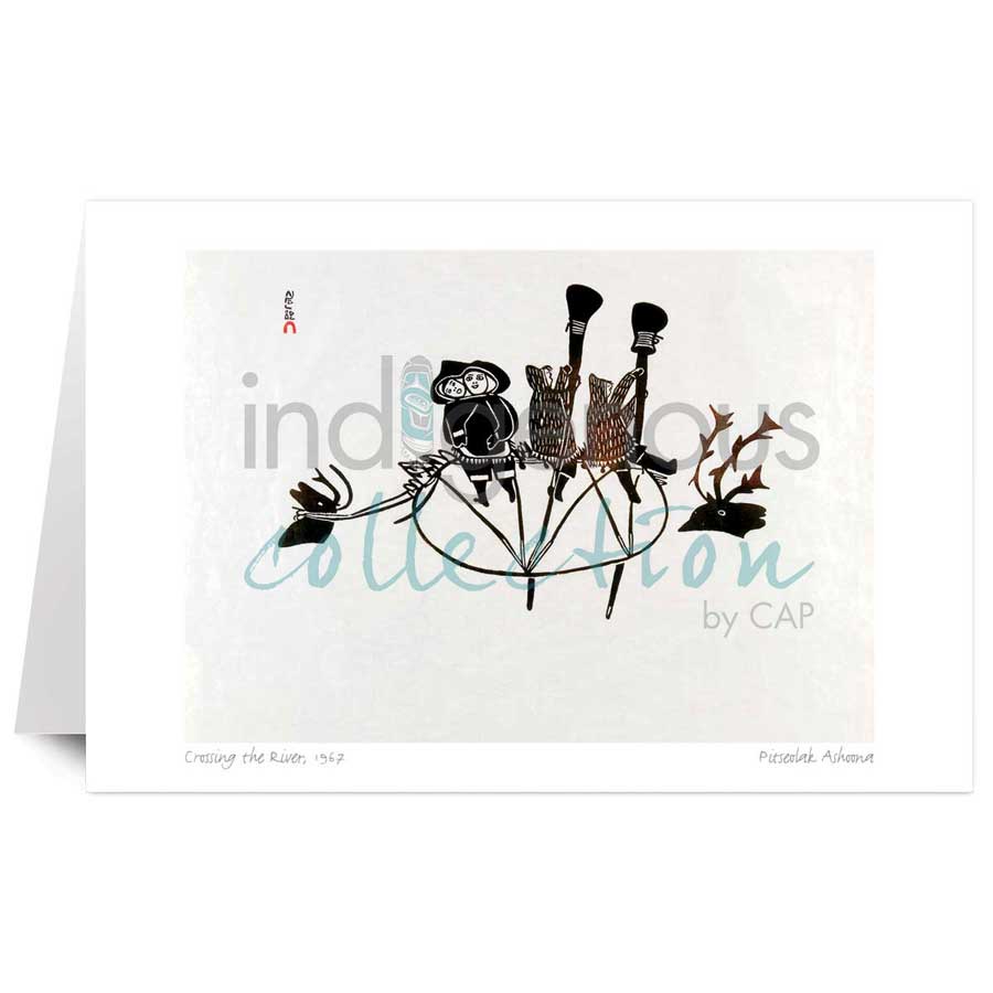 Crossing the River by artist Pitseolak Ashoona