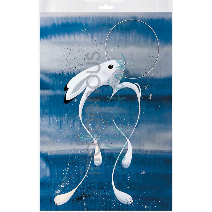 Winter Moon - White Hare by artist Rick Beaver - Ojibway. Indigenous Collection