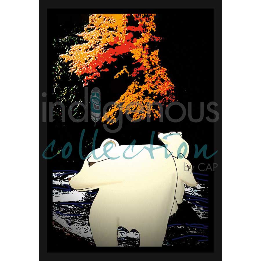 Fishing Family - Spirit Bears by artist Rick Beaver - Ojibway. Indigenous Collection