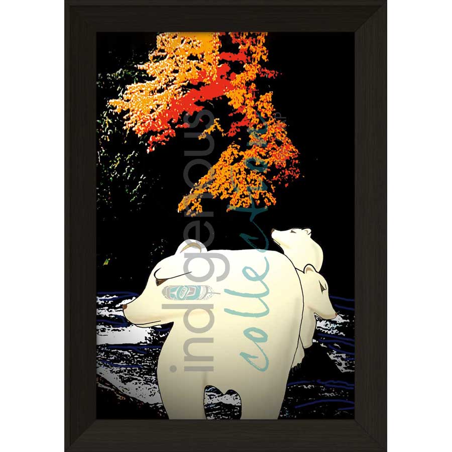 Fishing Family - Spirit Bears by artist Rick Beaver - Ojibway. Indigenous Collection