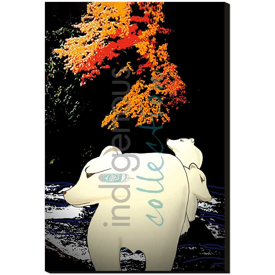 Fishing Family - Spirit Bears by artist Rick Beaver - Ojibway. Indigenous Collection