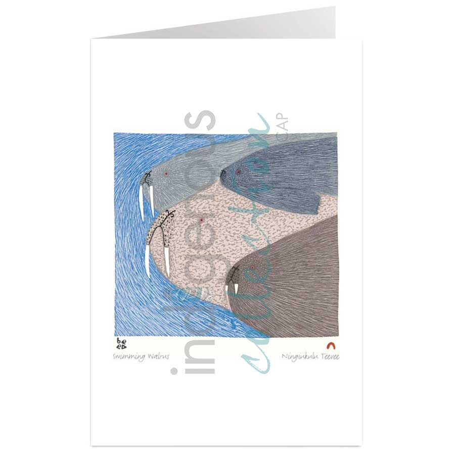 Swimming Walrus by artist Ningiukulu Teevee