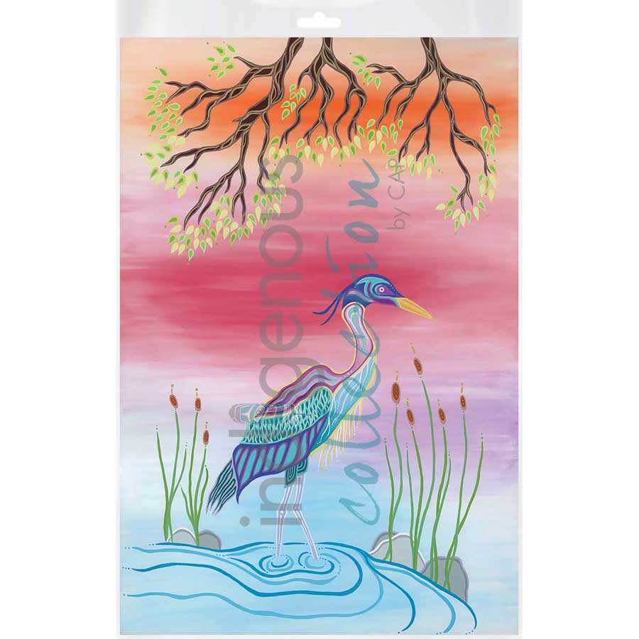Blue Heron by artist Patrick Hunter - Ojibway. Indigenous Collection