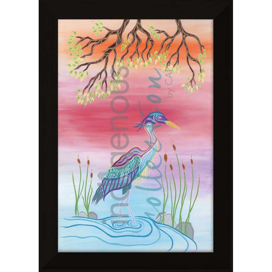 Blue Heron by artist Patrick Hunter - Ojibway. Indigenous Collection