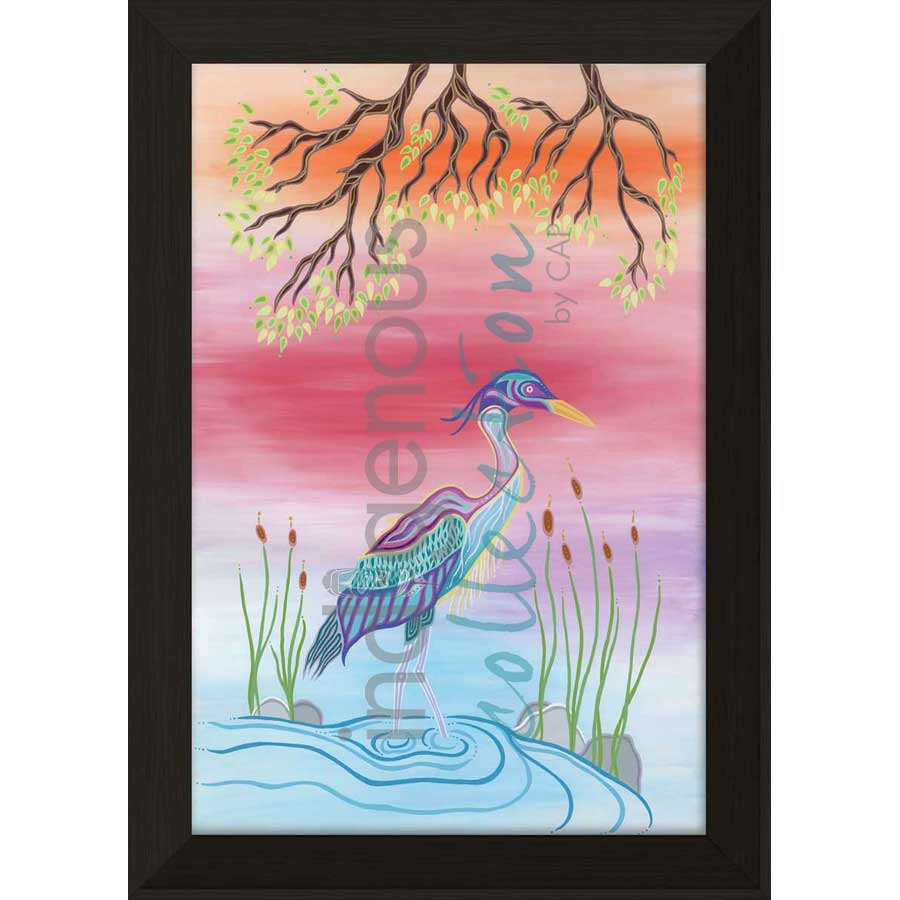 Blue Heron by artist Patrick Hunter - Ojibway. Indigenous Collection