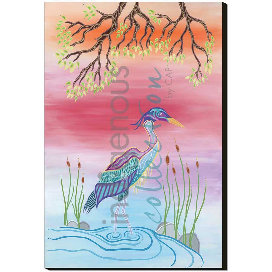Blue Heron by artist Patrick Hunter - Ojibway. Indigenous Collection