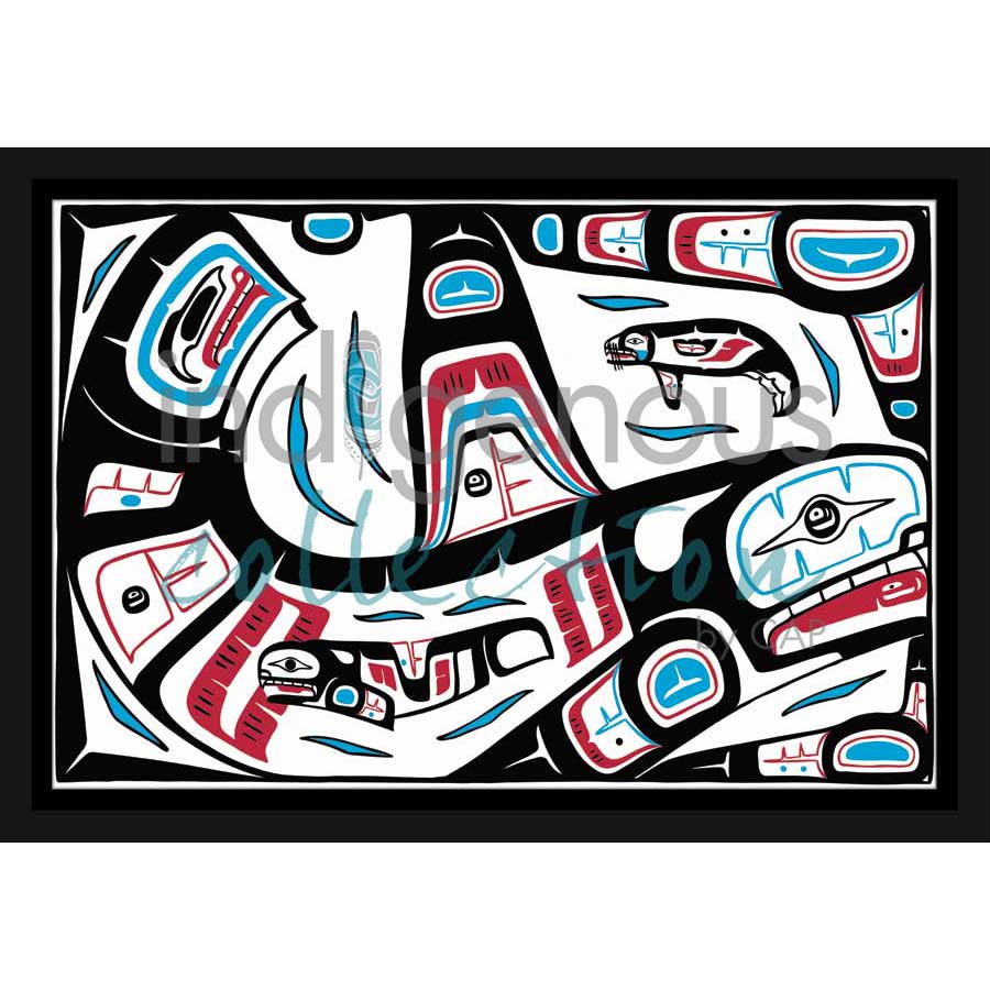 Mother Killer Whale Seal by artist Stephanie Kewistep - Saulteaux . Indigenous Collection
