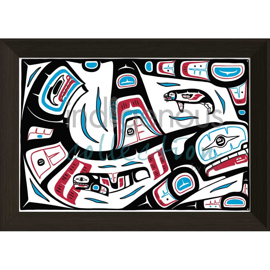 Mother Killer Whale Seal by artist Stephanie Kewistep - Saulteaux . Indigenous Collection