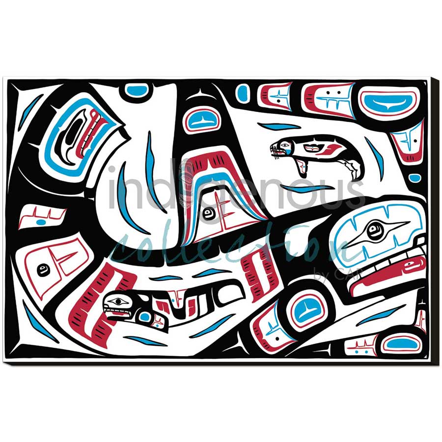 Mother Killer Whale Seal by artist Stephanie Kewistep - Saulteaux . Indigenous Collection