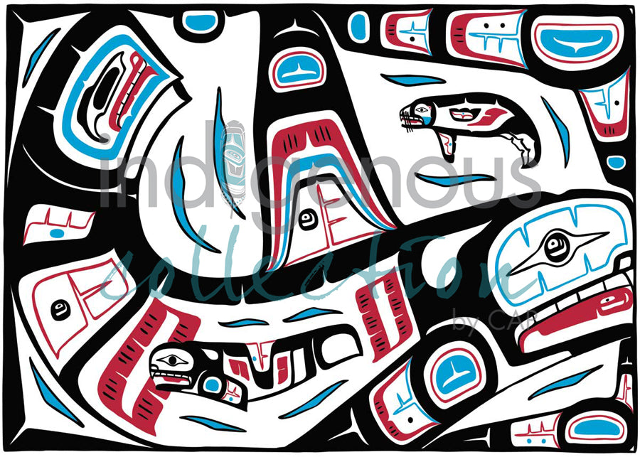 Mother Killer Whale Seal by artist Stephanie Kewistep