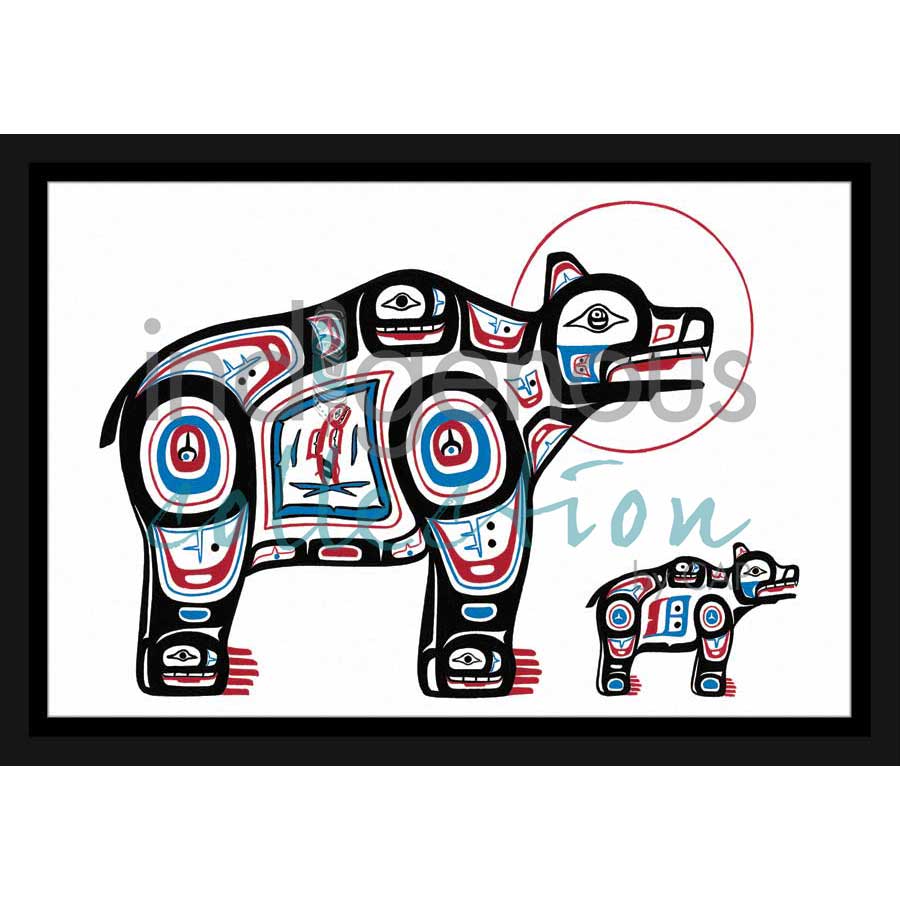 Mother Bear Salmon by artist Stephanie Kewistep - Saulteaux . Indigenous Collection