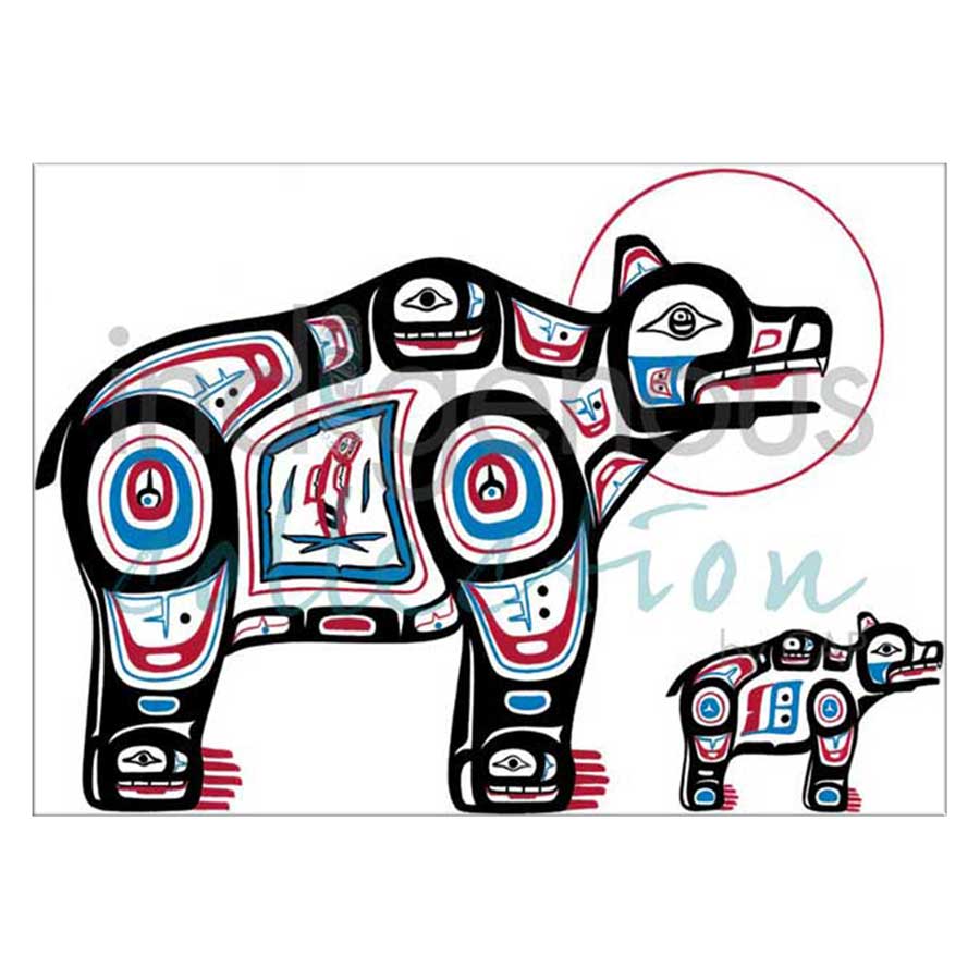 Mother Bear Salmon Canvas Prints