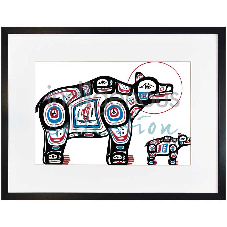 Mother Bear Salmon by artist Stephanie Kewistep - Saulteaux . Indigenous Collection