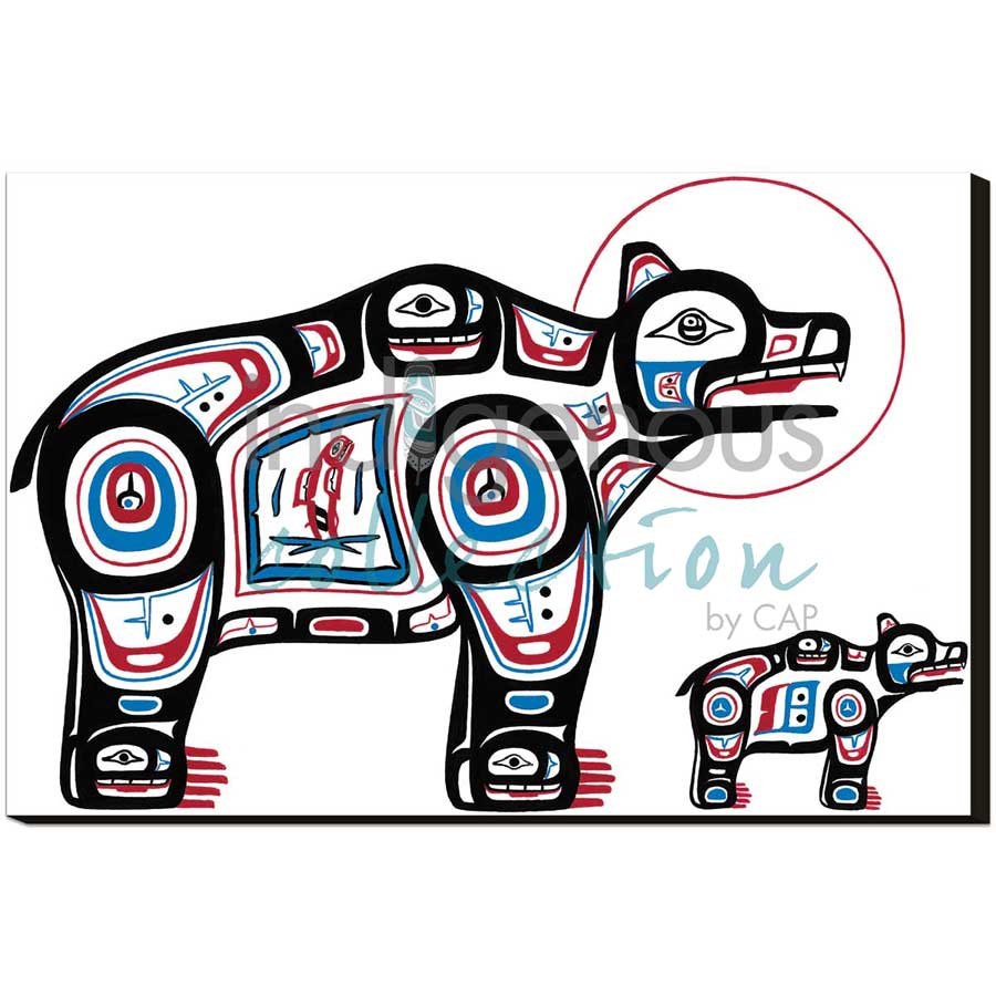 Mother Bear Salmon by artist Stephanie Kewistep - Saulteaux . Indigenous Collection