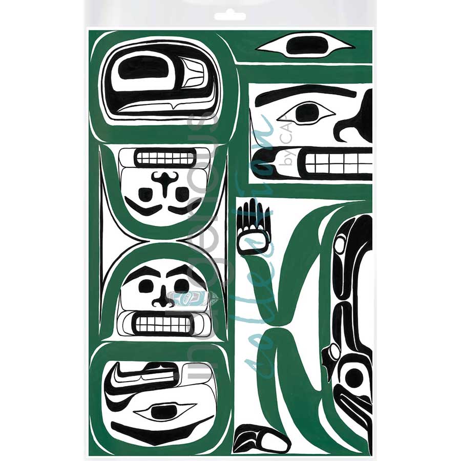 My Family by artist Sean Whonnock - Kwakwaka'wakw. Indigenous Collection