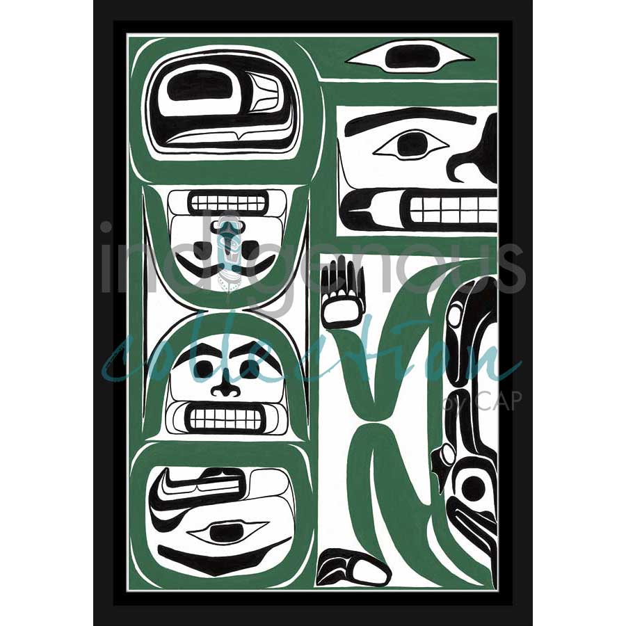My Family by artist Sean Whonnock - Kwakwaka'wakw. Indigenous Collection