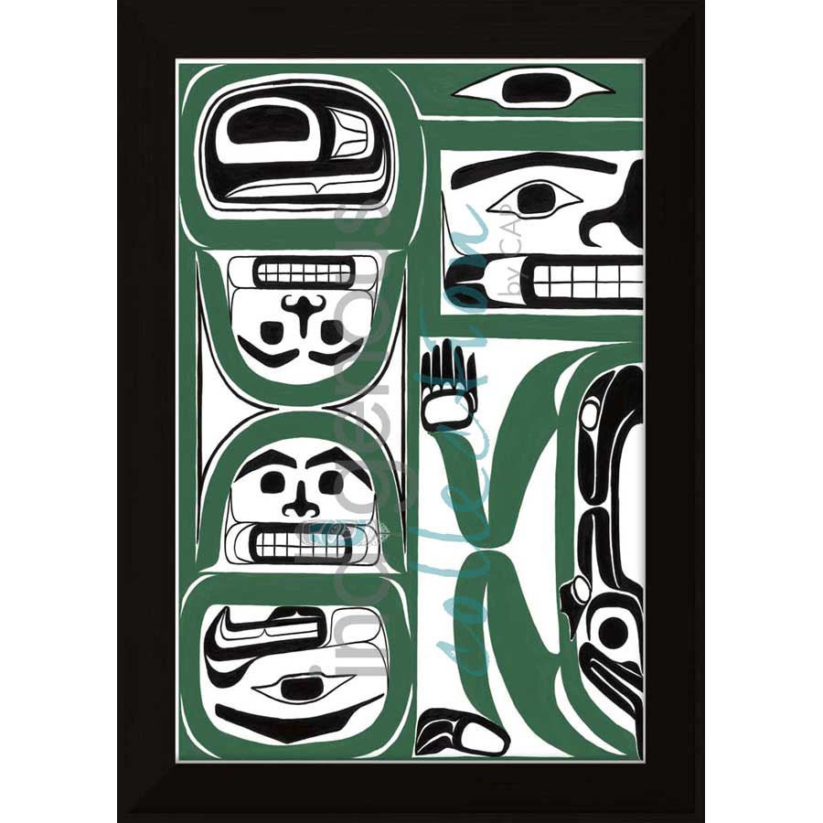 My Family by artist Sean Whonnock - Kwakwaka'wakw. Indigenous Collection