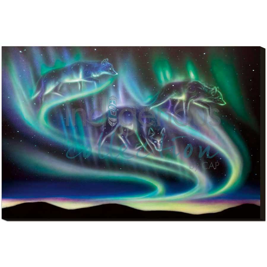 Sky Dance - Wolves by artist Amy Keller-Rempp - Mohawk. Indigenous Collection