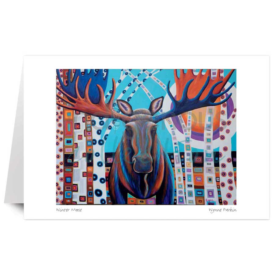 Winter Moose by artist Wynne Parkin