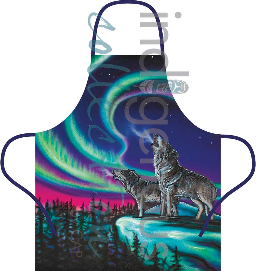 Sky Dance - Wolf Song Aprons by artist Amy Keller-Rempp