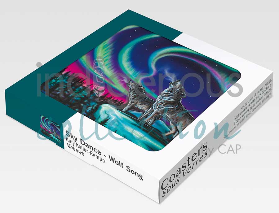 Sky Dance - Wolf Song Coaster by artist Amy Keller-Rempp