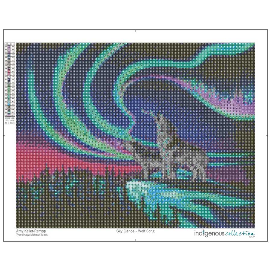 Sky Dance - Wolf Song Diamond Art Kit by artist Amy Keller-Rempp