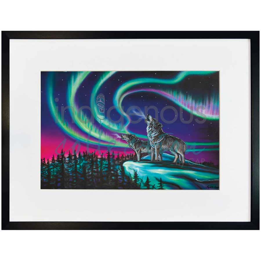 Sky Dance - Wolf Song by artist Amy Keller-Rempp - Mohawk. Indigenous Collection