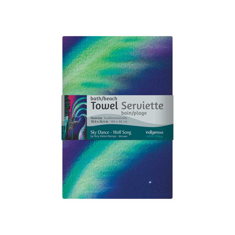 Sky Dance - Wolf Song Bath/Beach Towel by artist Amy Keller-Rempp