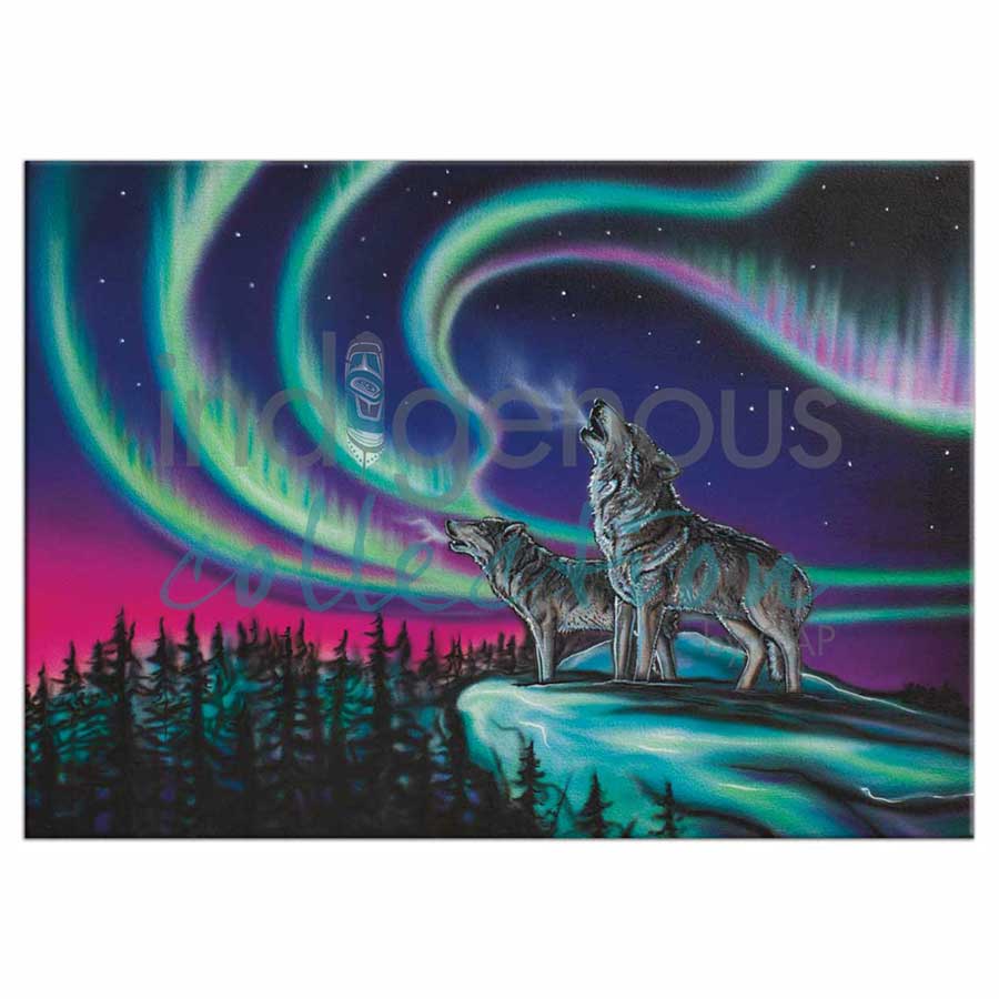 Sky Dance - Wolf Song Magnets by artist Amy Keller-Rempp