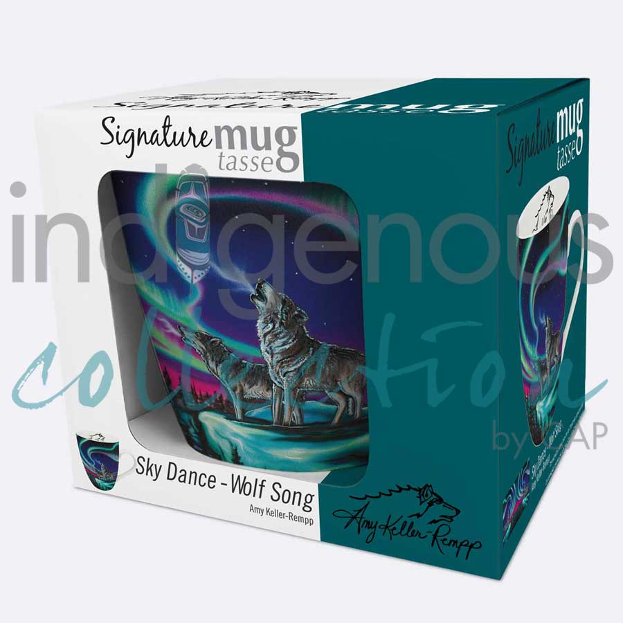 Sky Dance - Wolf Song 18 oz. Signature Mug by artist Amy Keller-Rempp