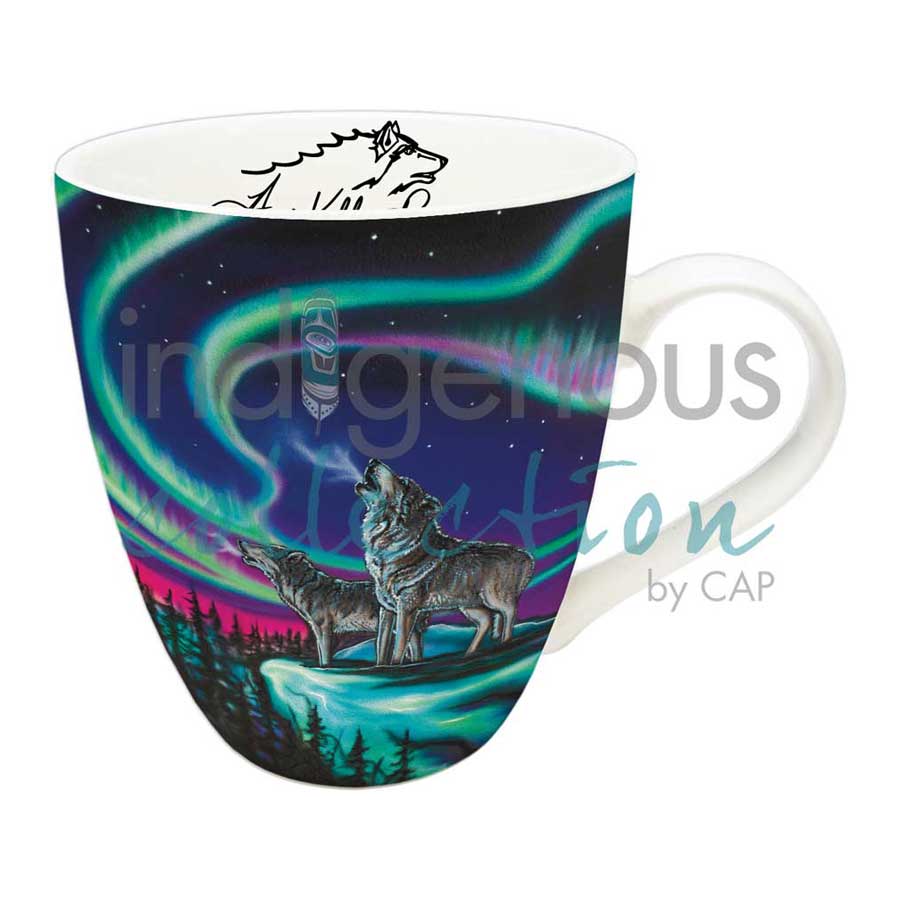 Sky Dance - Wolf Song 18 oz. Signature Mug by artist Amy Keller-Rempp