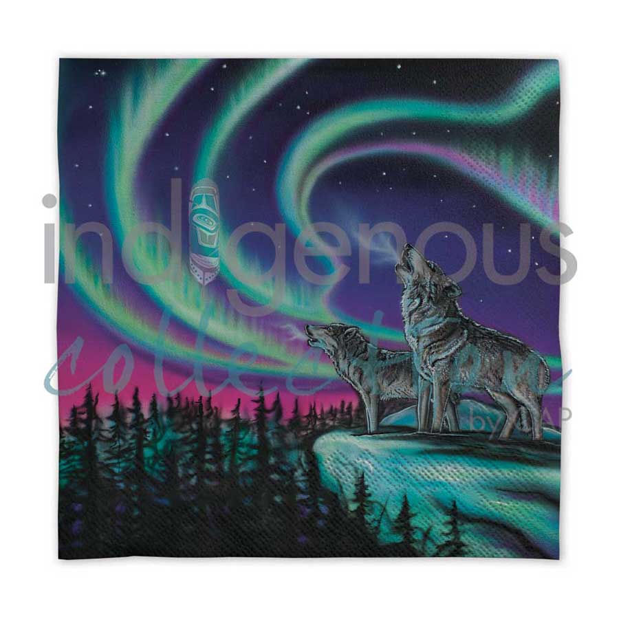 Sky Dance - Wolf Song napkins by artist Amy Keller-Rempp