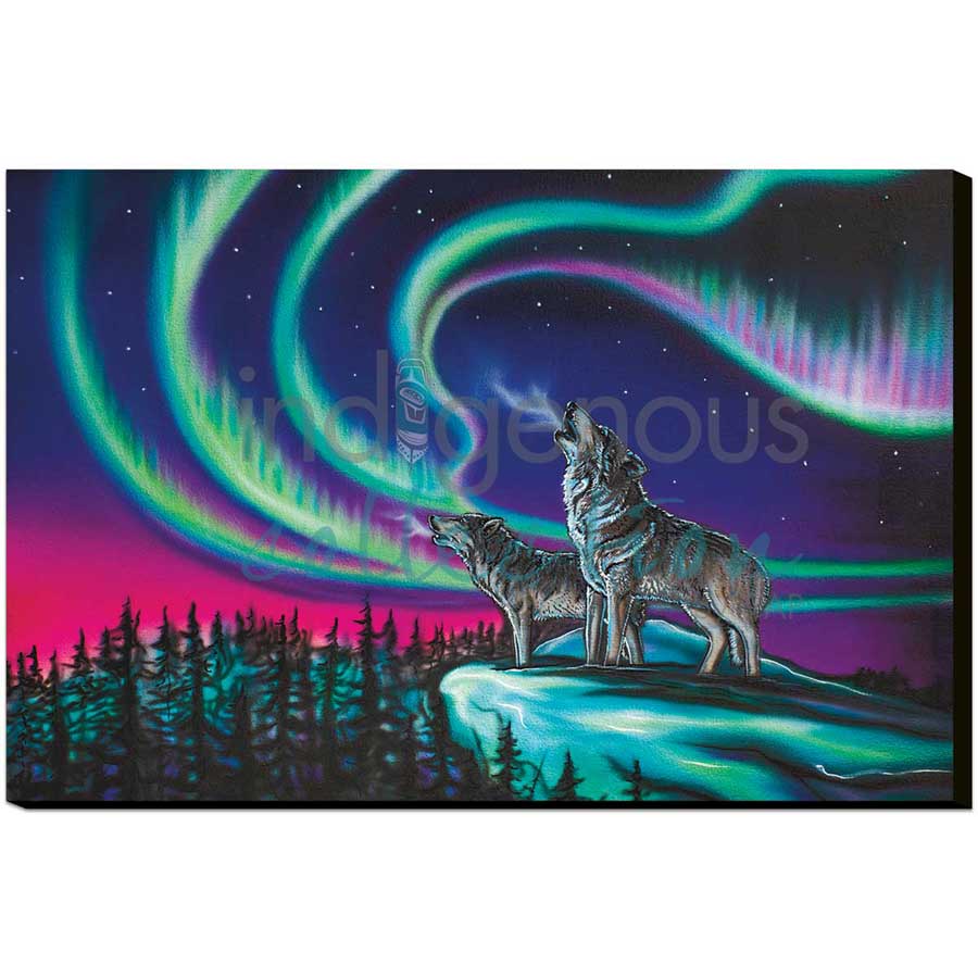 Sky Dance - Wolf Song by artist Amy Keller-Rempp - Mohawk. Indigenous Collection