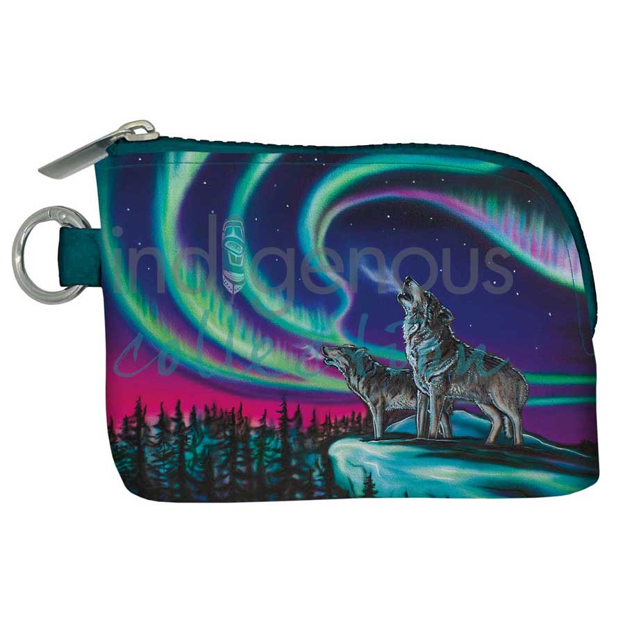 Sky Dance - Wolf Song Pocket Wallet by artist Amy Keller-Rempp. Indigenous Collection.