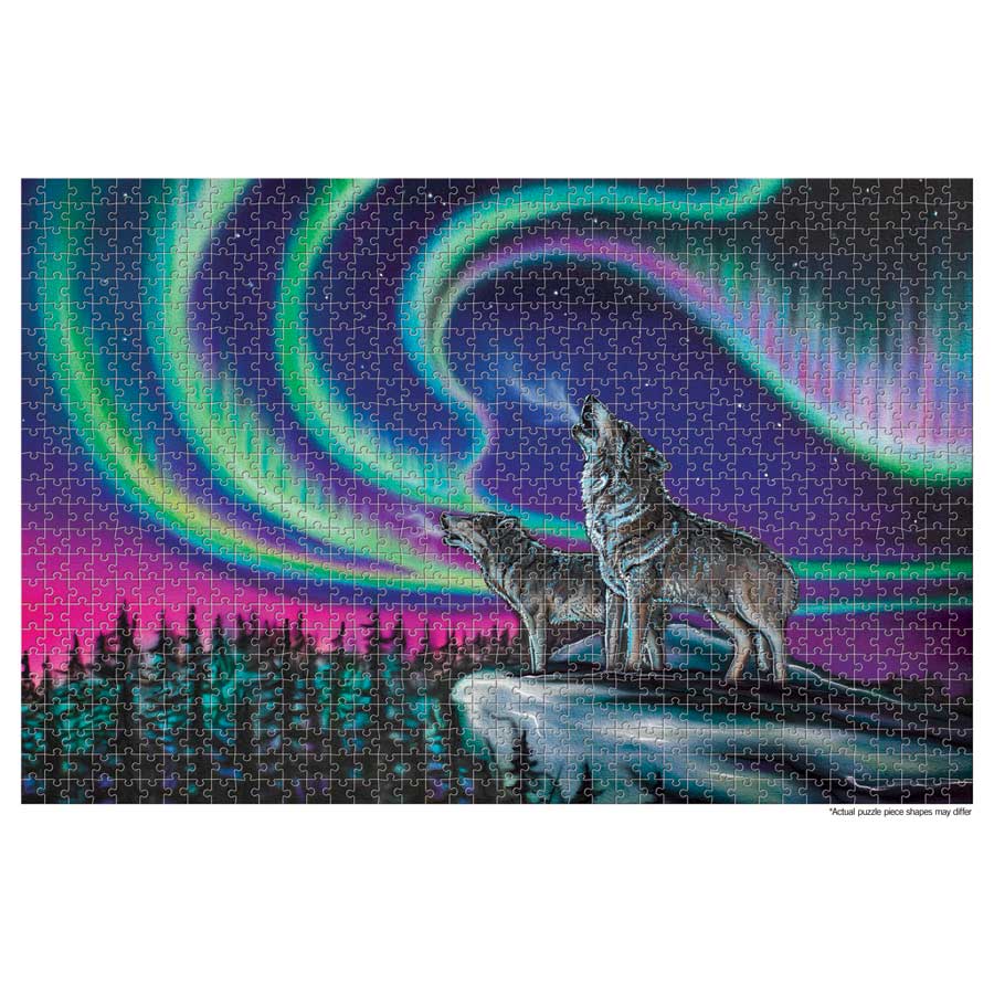 Sky Dance - Wolf Song Puzzle - 1000 Pcs by artist Amy Keller-Rempp. Indigenous Collection.