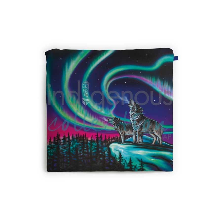 Sky Dance - Wolf Song Reusable Shopping Bag by artist Amy Keller-Rempp