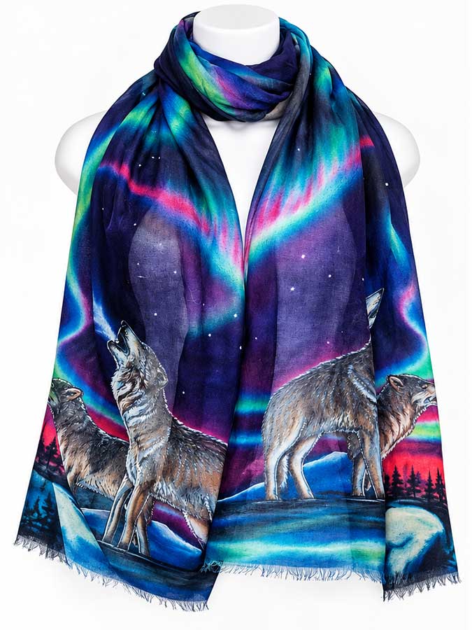 Sky Dance - Wolf Song Eco Scarf by artist Amy Keller-Rempp