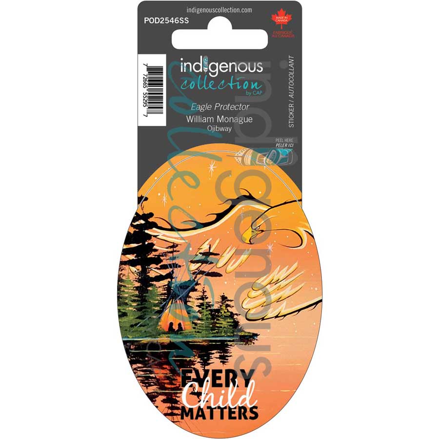 Eagle Protector Sticker by artist William Monague