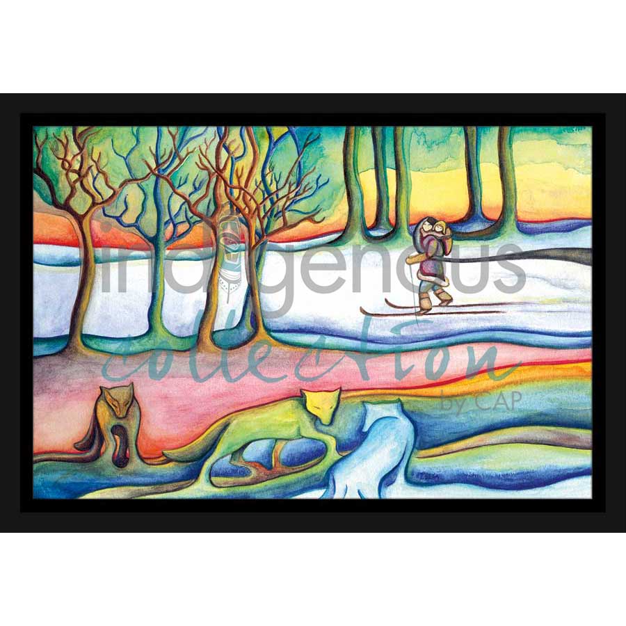 Winter Wolves / Loups d'Hiver by artist Nathalie Coutou - Mi’kmaq Métis. Indigenous Collection