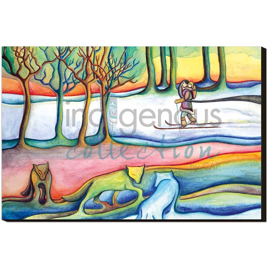 Winter Wolves / Loups d'Hiver by artist Nathalie Coutou - Mi’kmaq Métis. Indigenous Collection