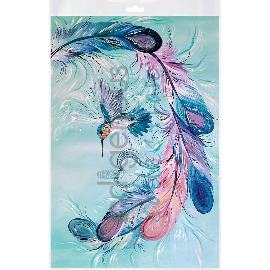 Hummingbird Feathers by artist Carla Joseph - Métis/Cree. Indigenous Collection