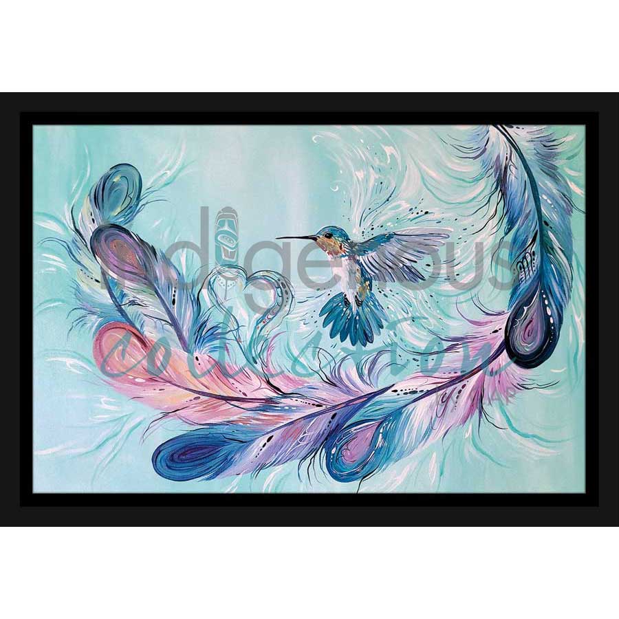 Hummingbird Feathers by artist Carla Joseph - Métis/Cree. Indigenous Collection