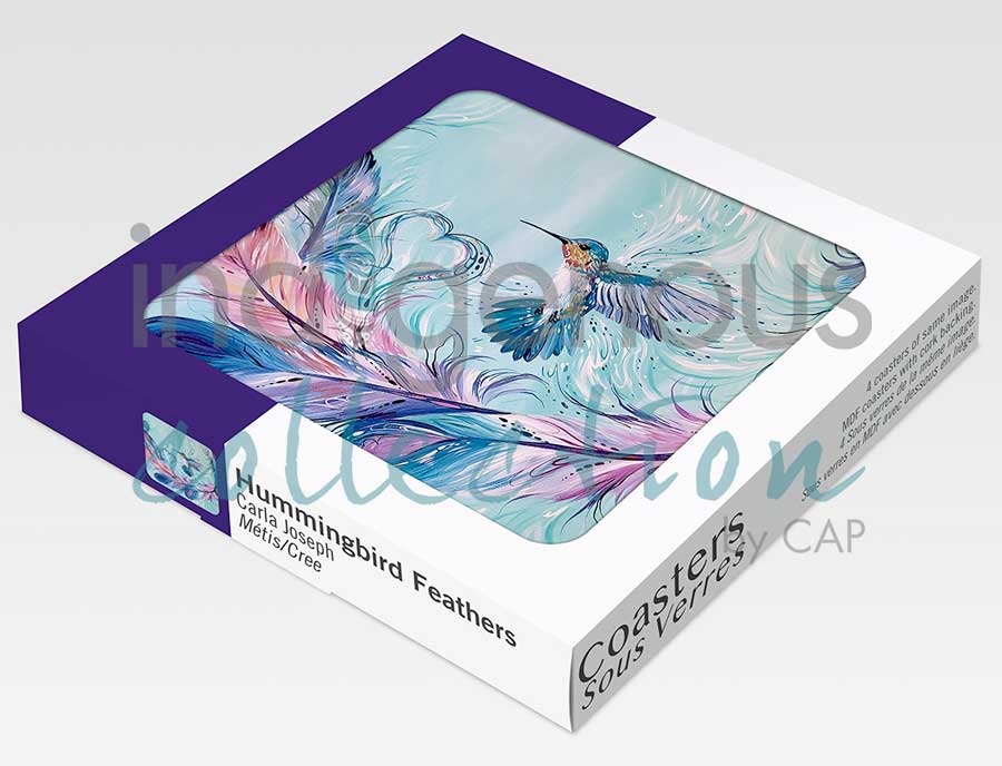 Hummingbird Feathers Coaster by artist Carla Joseph