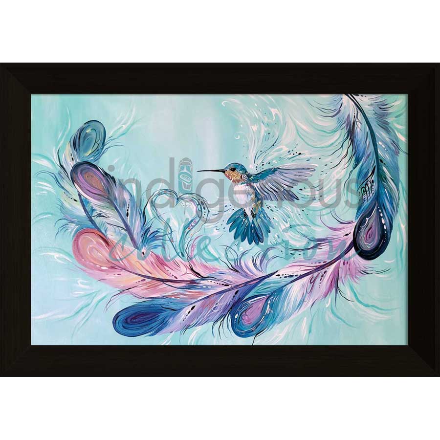 Hummingbird Feathers by artist Carla Joseph - Métis/Cree. Indigenous Collection